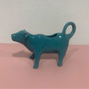Pioneer Woman Cow Creamer Teal Aqua Kitchen Decor Retired
